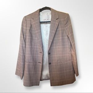 Rebecca Taylor Plaid Suiting Jacket (Camel Rose/Size US 8)